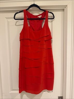 Shoshanna Red Tiered Sleeveless Mini Dress